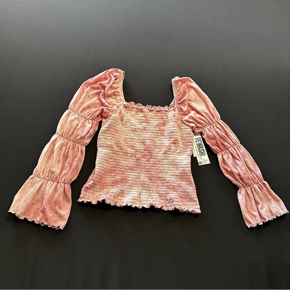 Girls ruched top with long sleeves